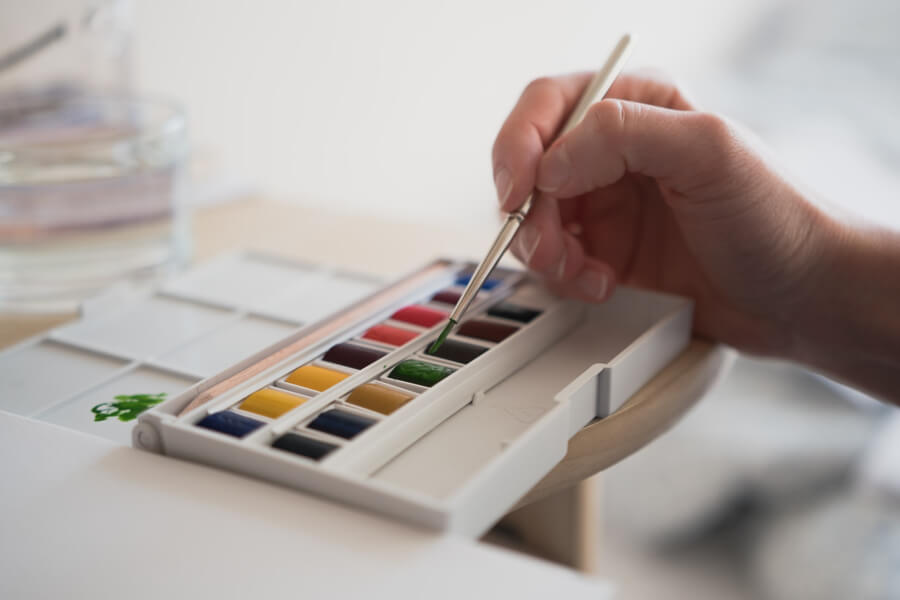 Painting. hand with brush